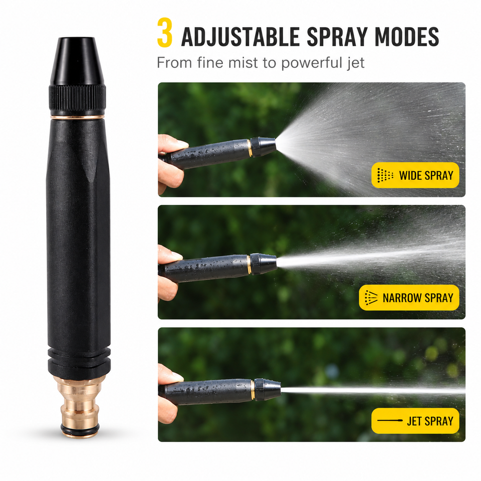 Imported High Quality Professional Pressure Water Nozzle with Metal Hose