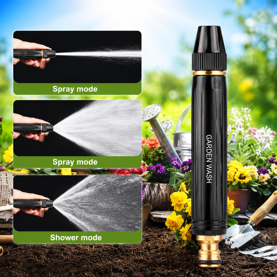 Imported High Quality Professional Pressure Water Nozzle with Metal Hose